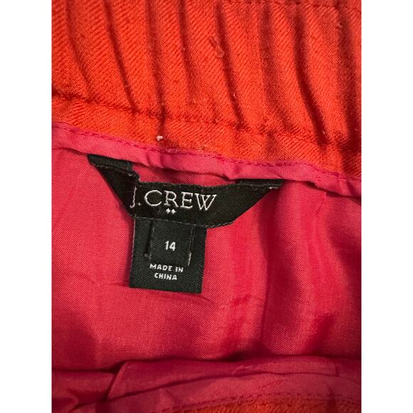 J.Crew Red Wool Blend Skirt Size Large | Elastic Waist | Lined w/ Pockets - Picture 3 of 3